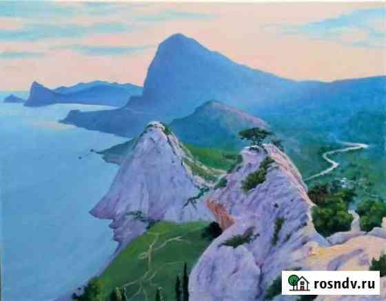 Картина маслом на холсте 40х50см. Крымские горы Култаево