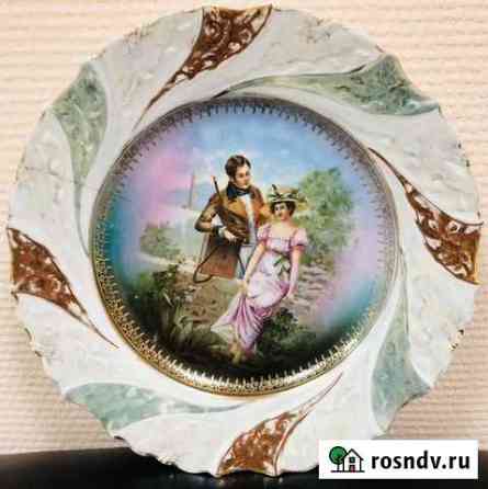 Старинная настенная тарелка Боровичи
