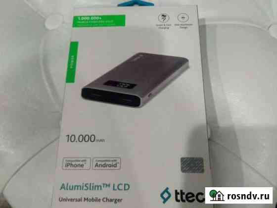 Внешний аккумулятор ttec alumSlim 10000mAh LCD sil Видное