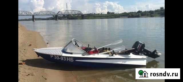Лодка Обь с мотором Ямаха 30HWS 2012г.в Новосибирск - изображение 1