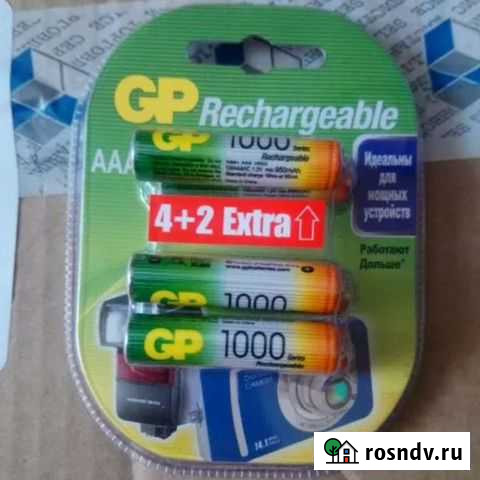 Аккумуляторные батарейки GP, 6 шт Ижевск - изображение 1