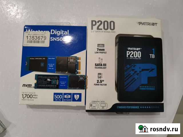 Ssd 1tb Patriot P200 и M2.NVMe WD SN500 Краснодар - изображение 1