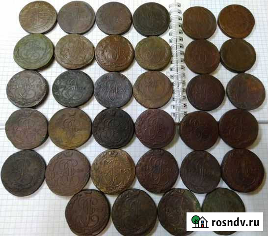 5 Коп. Вся Погодовка 1763-1796г - 34шт Боровск - изображение 1