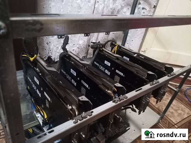 Видеркарта r9 390 8gb 4шт + система для работы Кузнецк - изображение 1