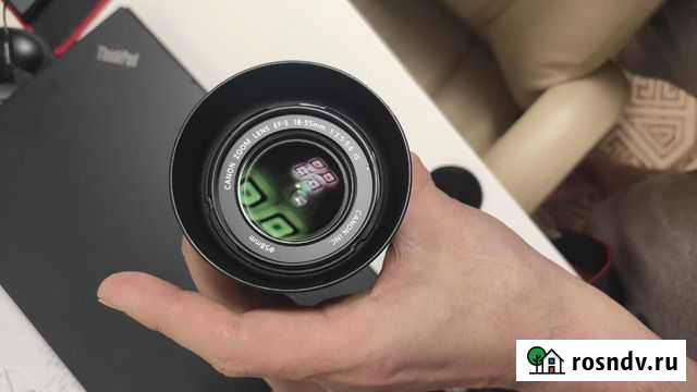 Объектив Canon EFS 18-55 mm фильтр и бленда Казань - изображение 1