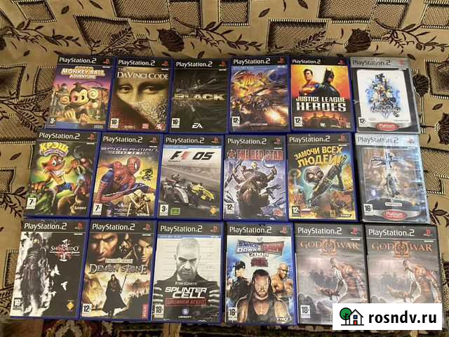 Игры лицензионные на Sony PS2 + приставка PS2 Slim Нижнекамск - изображение 1