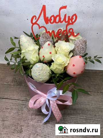 Клубника в шоколаде в шляпной коробке S Великий Новгород - изображение 1