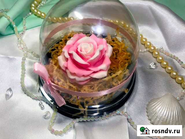 Цветы в куполе мыло ручной работы Североморск - изображение 1