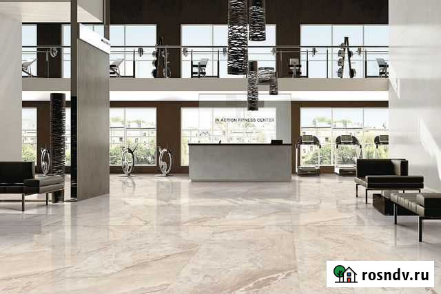 Плитка керамогранит мрамор 60х120 светло-серый Химки - изображение 1