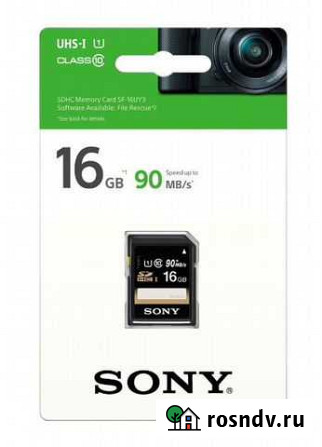 Sony SF-16UY3 SD UHS-I 16Gb class 10 90Mb/s новая Иркутск - изображение 1