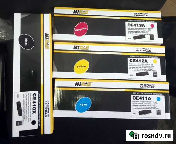 Комплект картриджей CE411A, CE412A, CE413A, CE410X Новосибирск - изображение 1