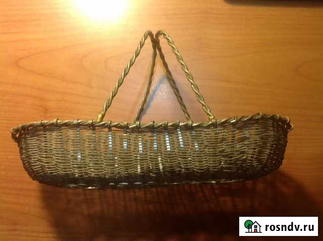 Мельхиоровая вазочка, конфетница, плетёнка Ртищево - изображение 1