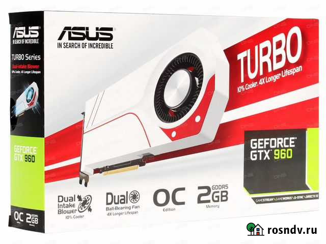 Видеокарта asus GeForce GTX 960 turbo OC 2Gb Калининград - изображение 1