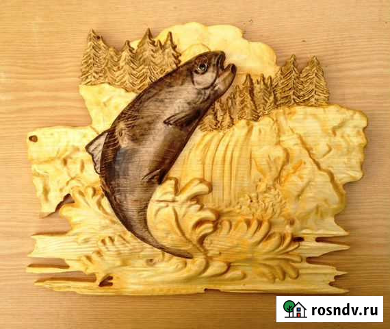 Форель - Upetakis. Pезная картина из дерева Мурманск - изображение 1