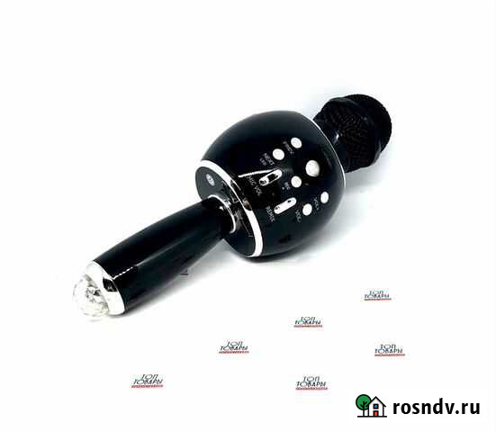 Караоке-микрофон-колонка с подсветкой чёрный Красноярск - изображение 1