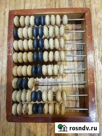 Счеты деревянные маленькие СССР,шашки Вышний Волочек - изображение 1