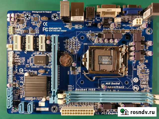 1155 mATX Gigabyte H61M-DS2V 4xPCIe DVI NVMe Краснознаменск - изображение 1