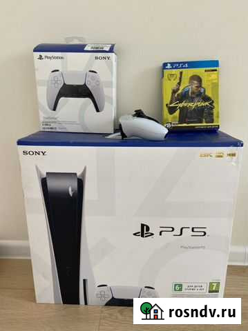 Sony Playstation 5 с дисководом + 2 джоя и игра Новороссийск - изображение 1