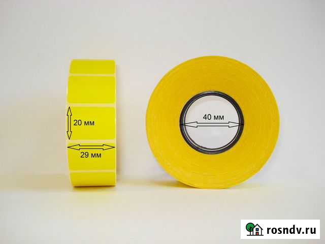 Этикетка 29х20х2000 жёлтая термо эко Кемерово - изображение 1