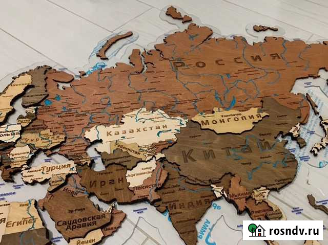 Панно из дерева, карта мира Пятигорск - изображение 1