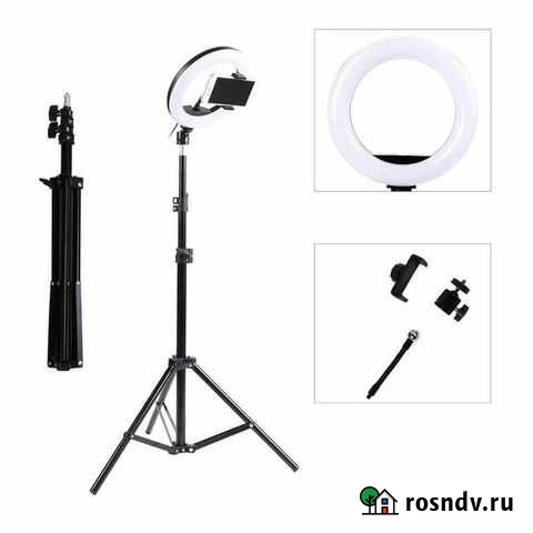 Кольцевая лампа 26 см со штативом 210 см Тюмень - изображение 1