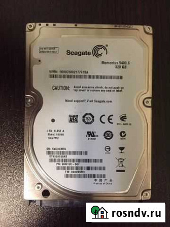 Жесткий диск 2.5 seagate momentus 5400.6 320gb Балашиха - изображение 1