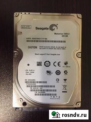 Жесткий диск 2.5 seagate momentus 5400.6 320gb Балашиха - изображение 1
