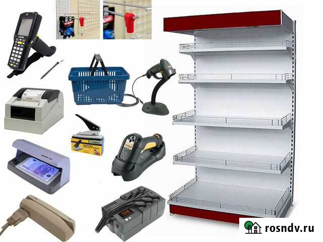 Торговое оборудование (стеллажи + техника) Волгодонск - изображение 1