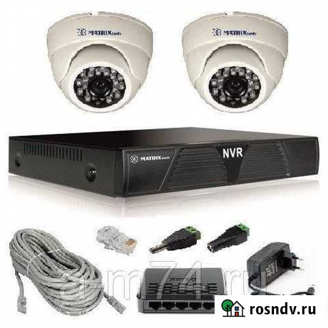 Видеонаблюдение (комплект 2 IP видеокамеры 2Mpix) Ижевск - изображение 1