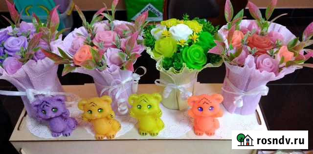 Букеты из мыльных цветов, фигурки Оренбург - изображение 1