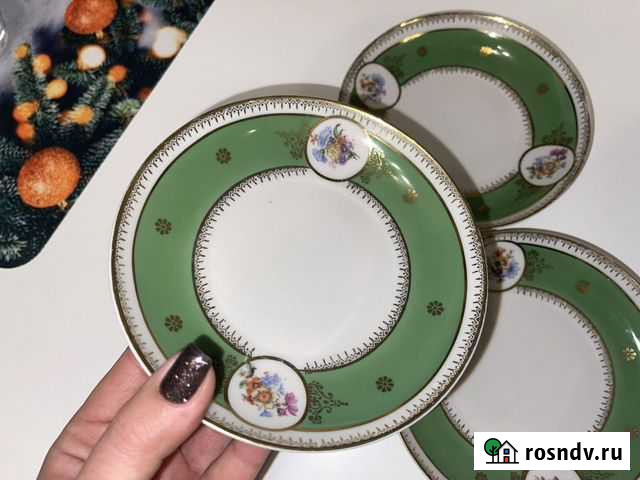 Фарфоровые блюдца Вербилки СССР 1940-1954 Люберцы - изображение 1