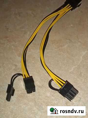 Переходник на две видеокарты 8 (6+2) пин длина 20с Сертолово - изображение 1