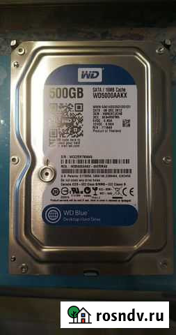 WD Blue 500 Gb SATA / 16 Mb Cache в хорошем состоя Краснодар - изображение 1