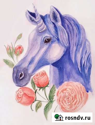 Картина акварель Единорог Ижевск - изображение 1