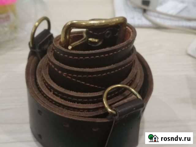 Ремень офицерский новый, цвет коричневый кожа нату Обнинск - изображение 1