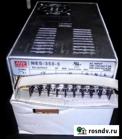 Блок питания 5 Вольт MeanWell NES-350-5 (новый) Вологда - изображение 1