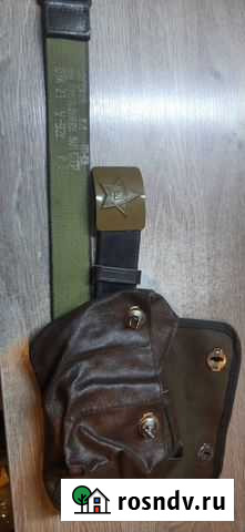 Ремень солдатский кожаный СССР Щекино - изображение 1