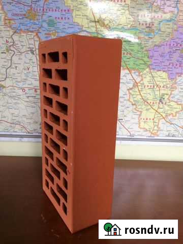 Кирпич лицевой, облицовочный красный персик М-150 Коломна - изображение 1