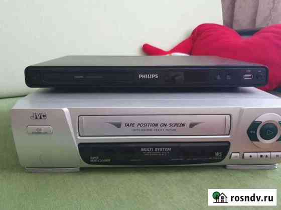 Видеомагнитофон JVC и DVD проигрыватель phillips Казань