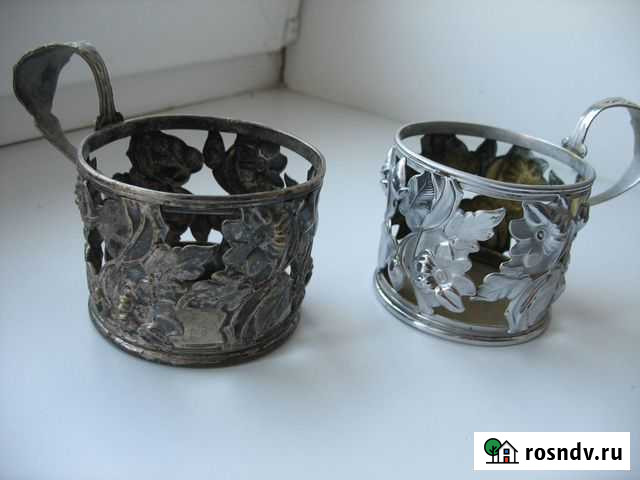 Подстаканники парные. Цветы.Варшава.нач 20в Муром - изображение 1