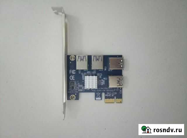 Плата pci e x1 на 4 usb 3.0 Ульяновск - изображение 1