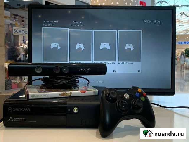 Xbox 360/500gb/Kinect/1 геймпад/5 игр/ТЦ Калина Владивосток - изображение 1
