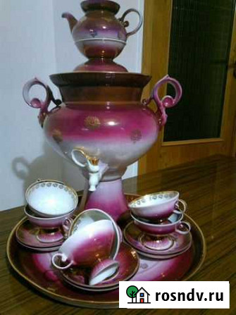 Сервиз чайный с самоваром фарфор Нальчик - изображение 1