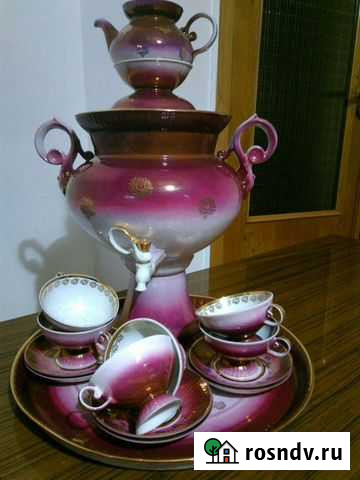 Сервиз чайный с самоваром фарфор Нальчик - изображение 1