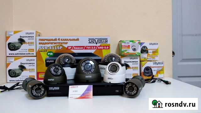 Видеонаблюдение 2ул+5купол камер+регистратор Ульяновск - изображение 1