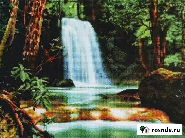Алмазная мозаика 40х50 Квадратные стразы Водопад в Улан-Удэ - изображение 1