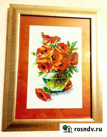 Картина вышивка Маки Мытищи - изображение 1