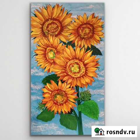 « Подсолнухи» картина акрилом на холсте Мытищи - изображение 1