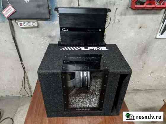 Сабвуфер Alpine SBG-1244BP с усилителем Kicx Красный Бор