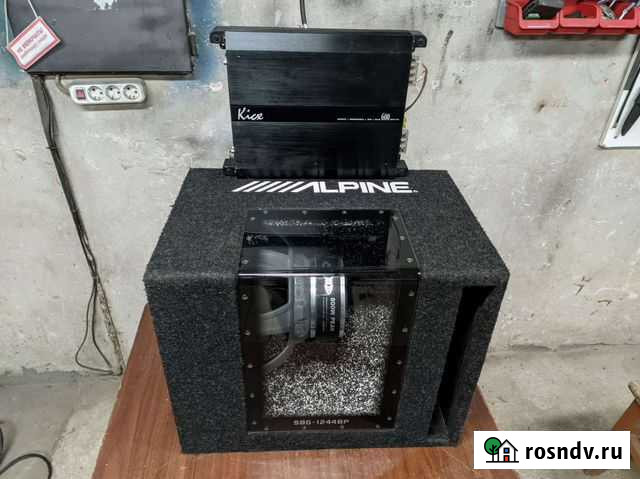 Сабвуфер Alpine SBG-1244BP с усилителем Kicx Красный Бор - изображение 1
